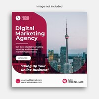 Digital marketing business banner or corporate social media banner and instagram post