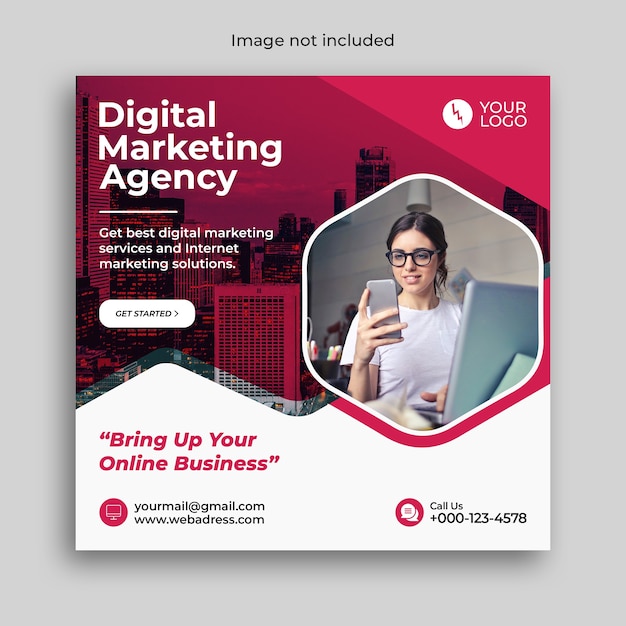 PSD digital marketing business banner or social media post template