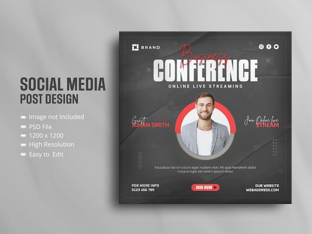 PSD digital marketing business webinar conference social media post