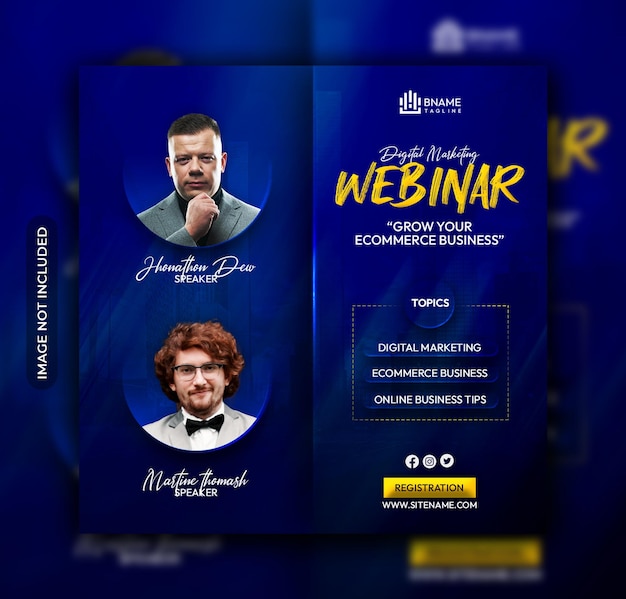 PSD digital marketing business webinar social media instagram post template