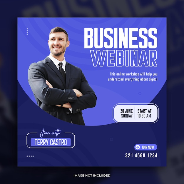 PSD digital marketing business webinar social media post template