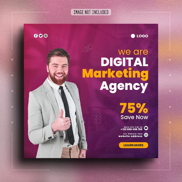 Digital marketing and corporate agency social media post banner