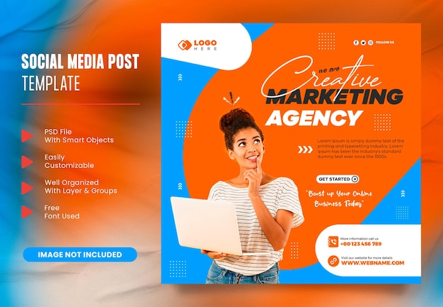 PSD digital marketing corporate banner for instagram post banner or social media flyer