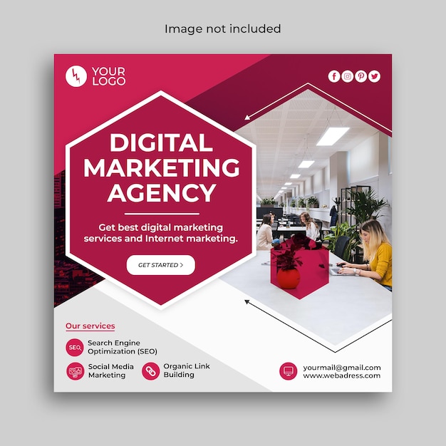 PSD digital marketing corporate business banner or instagram social media post