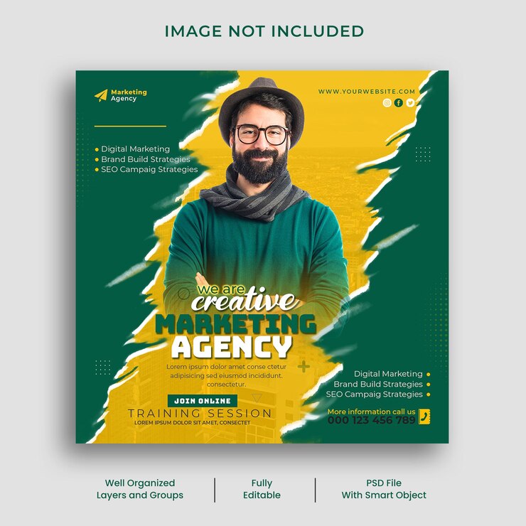 Digital marketing and corporate business social media post template banner design