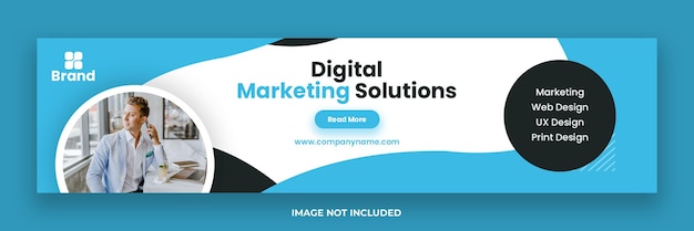 디지털 마케팅 기업 LinkedIn 배너 템플릿 및 소셜 미디어 표지 디자인