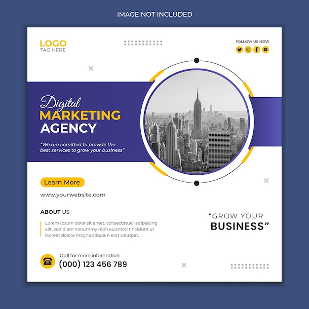 digital marketing corporate social media banner facebook and instagram post template