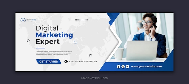 Digital marketing corporate social media facebook cover template
