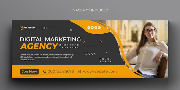 Digital marketing corporate social media facebook cover template