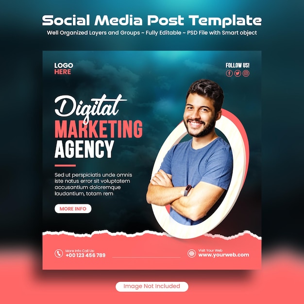 Digital marketing corporate social media post and instagram post