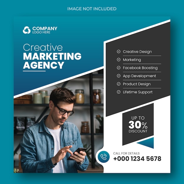 PSD digital marketing and corporate social media post template