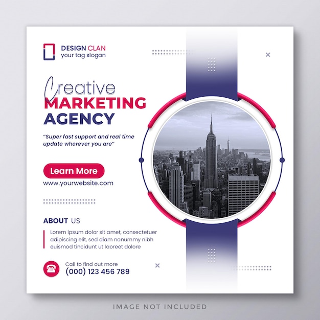 Digital marketing corporate social media post and web banner template