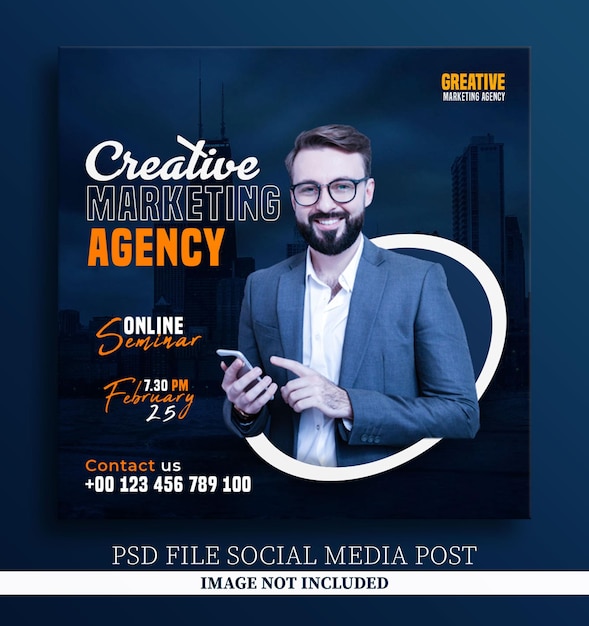 Digital marketing creative agency social media post banner