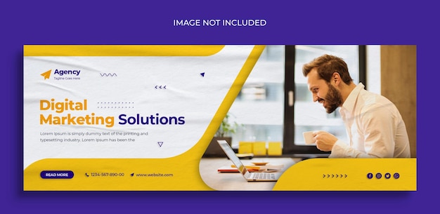 PSD digital marketing or creative marketing facebook cover and web banner template design