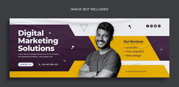 Digital marketing or creative marketing facebook cover and web banner template design