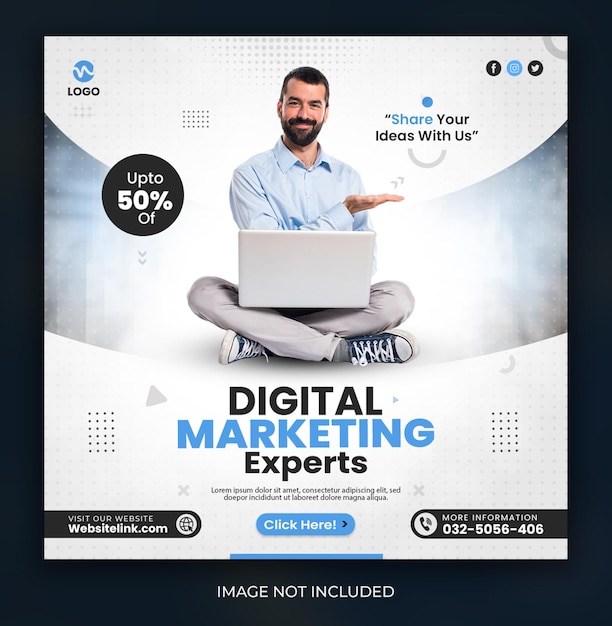 Digital marketing expert agency and corporate social media post banner design template