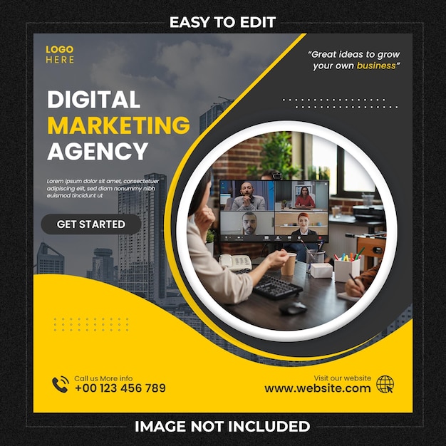 Digital Marketing Expert and Corporate Social Media Post Template