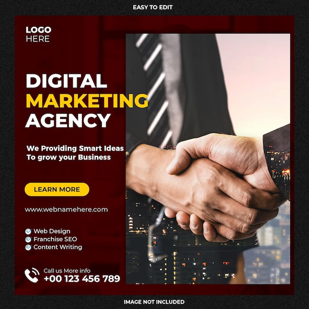 PSD digital marketing expert and corporate social media post template