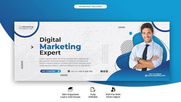 PSD digital marketing expert social media cover template