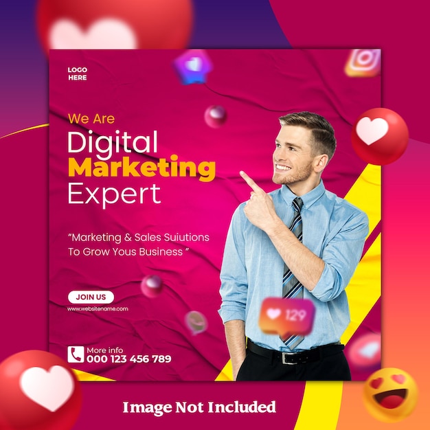 PSD digital marketing expert social media post banner design design digital marketing instagram post