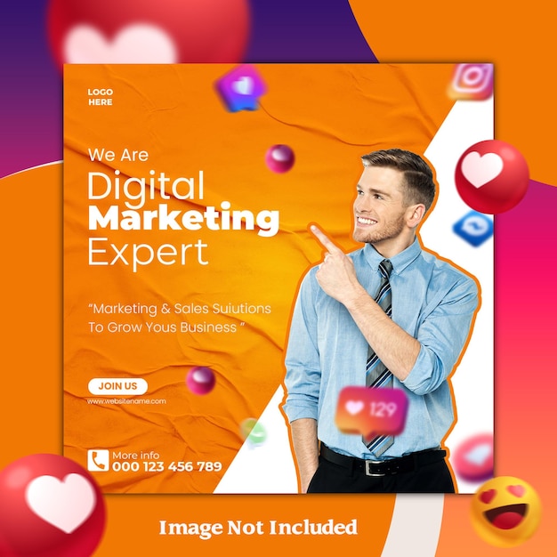 PSD digital marketing expert social media post banner design design digital marketing instagram post