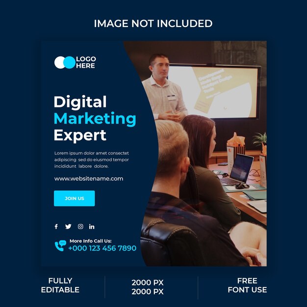 PSD digital marketing expert social media post design