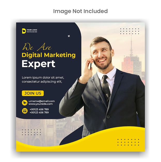 Digital marketing expert social media post template design