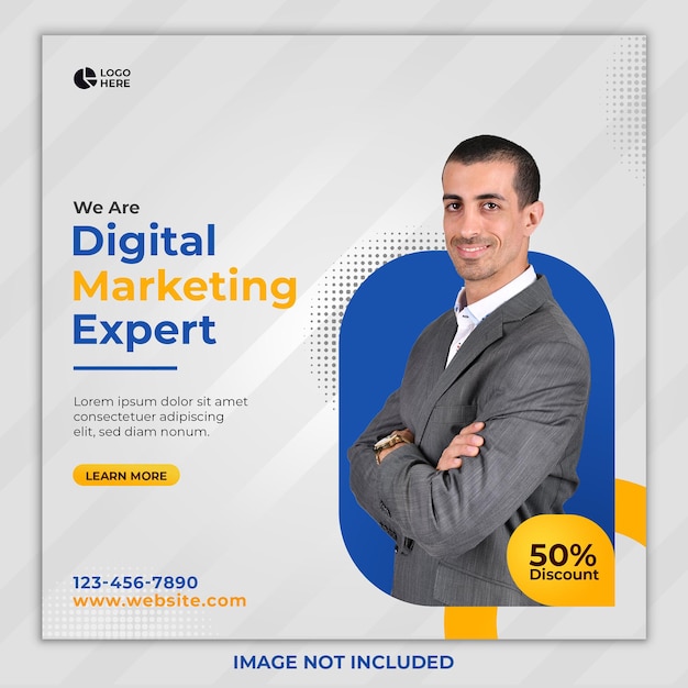 Digital marketing expert social media post template