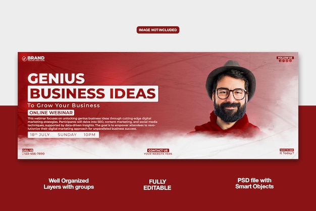 PSD digital marketing facebook cover banner or corporate template