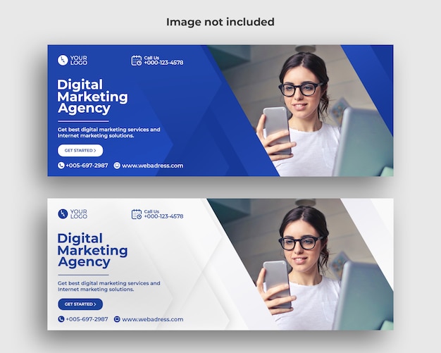 PSD banner di copertina facebook marketing digitale