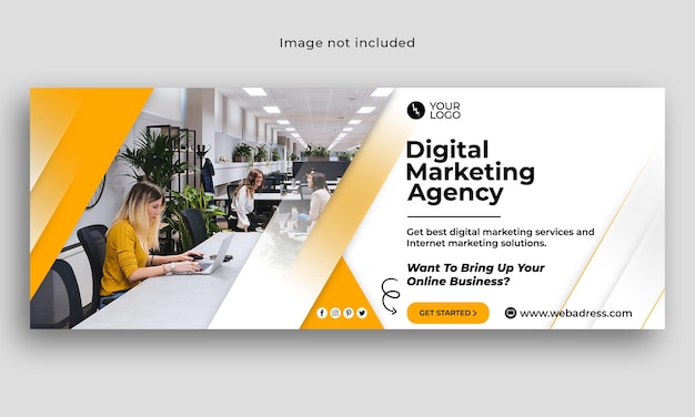 PSD digital marketing facebook cover or corporate social media banner template for business
