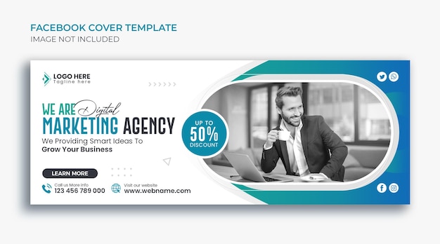 digital marketing facebook cover page and corporate business web banner template