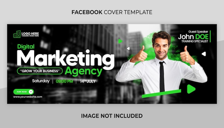 PSD digital marketing facebook cover page templat
