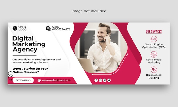 PSD digital marketing facebook cover social media banner template