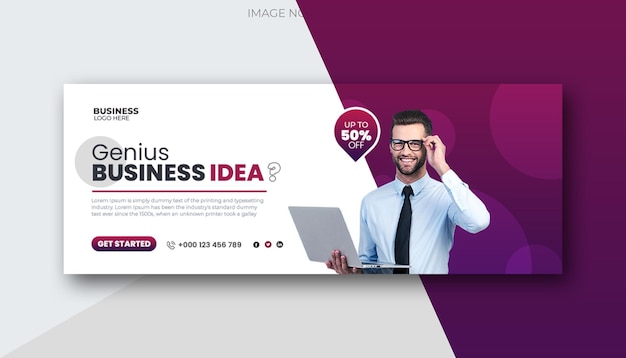 PSD digital marketing facebook cover and web banner template