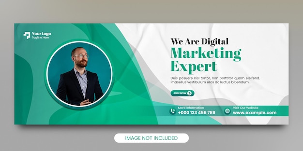 Digital marketing horizontal banner template design and web banner template