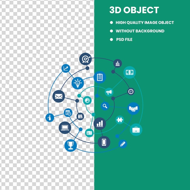 PSD infografica di marketing digitale soluzione di strategia di gestione del concetto di marketing dei social media