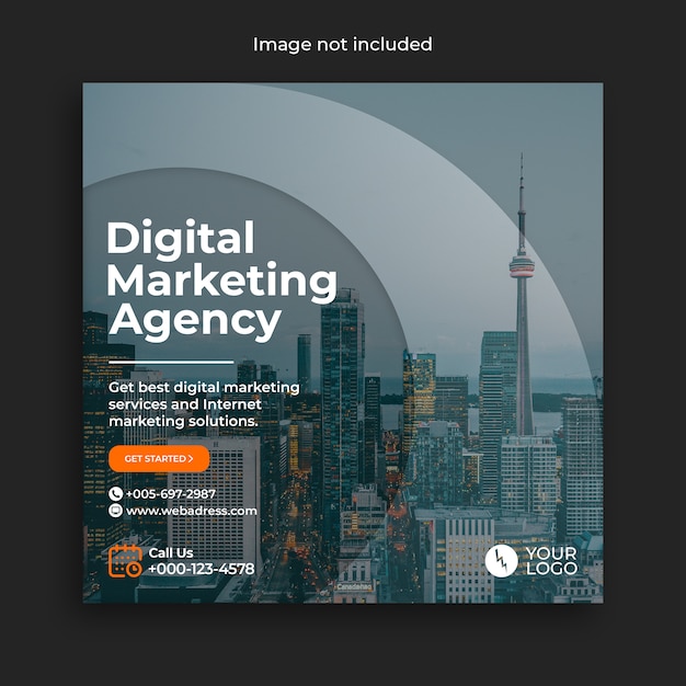 PSD digital marketing instagram social media post banner template