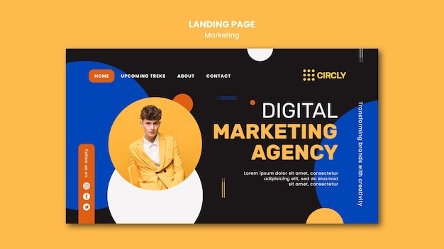 PSD digital marketing landing page template