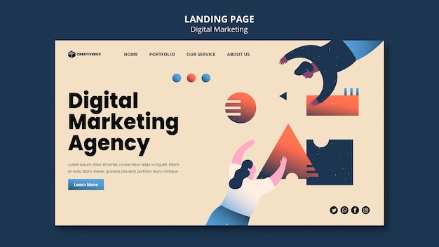 PSD digital marketing landing page