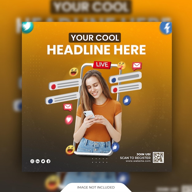 digital marketing live talkshow webinar social media template
