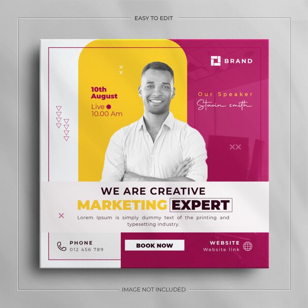 digital marketing live webinar and branding social media post