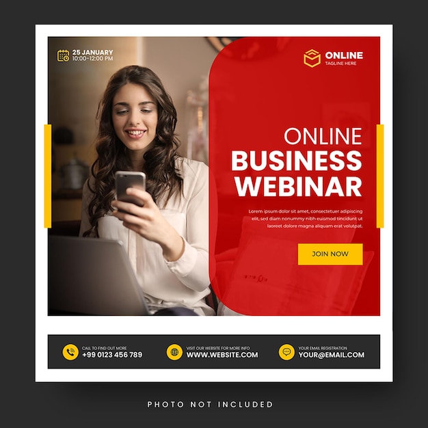 Digital marketing live webinar and business social media post template