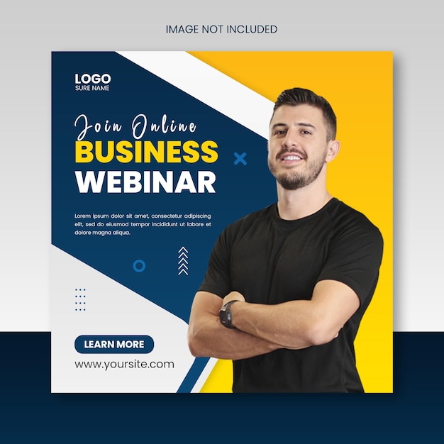 digital marketing live webinar and corporate business social media post