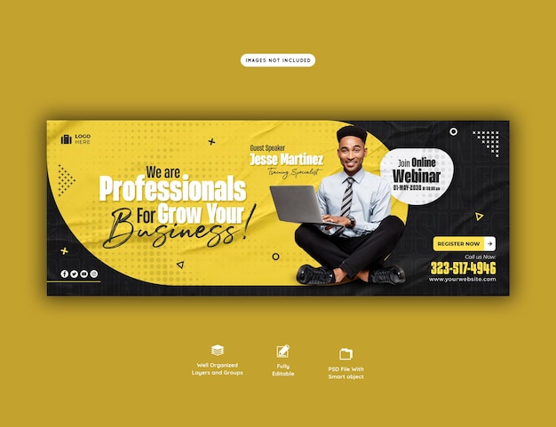 Digital marketing live webinar and corporate facebook cover template