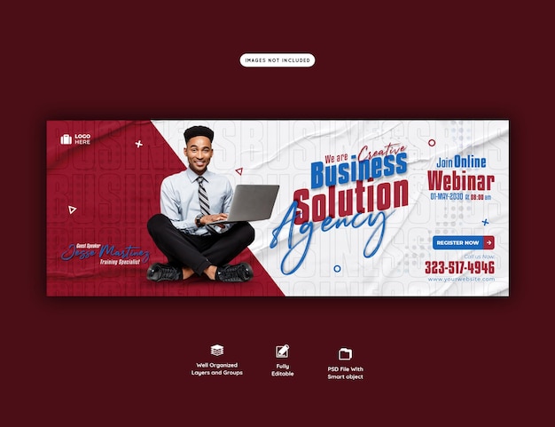 Digital marketing live webinar and corporate facebook cover template