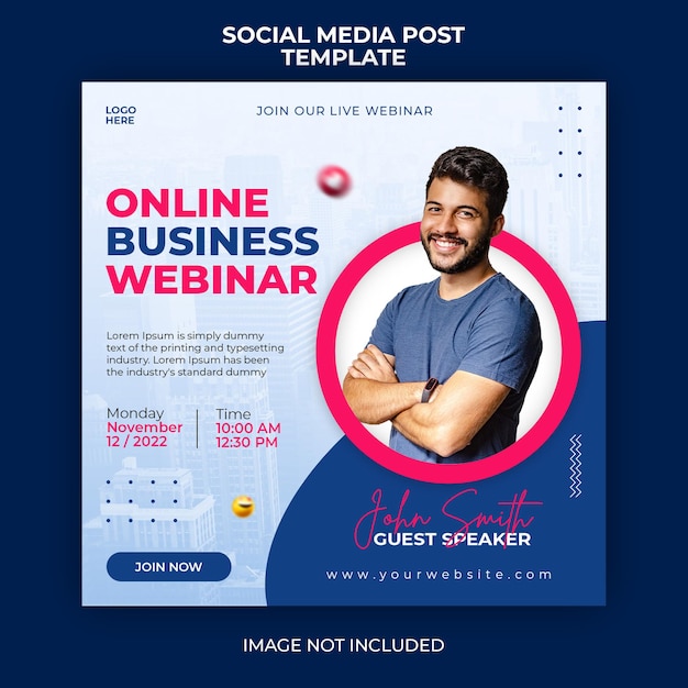 Digital marketing live webinar and corporate social media post banner template