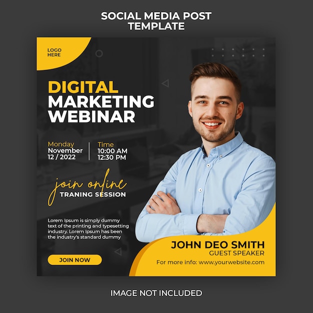 PSD digital marketing live webinar and corporate social media post banner template