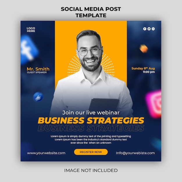 PSD digital marketing live webinar and corporate social media post banner template