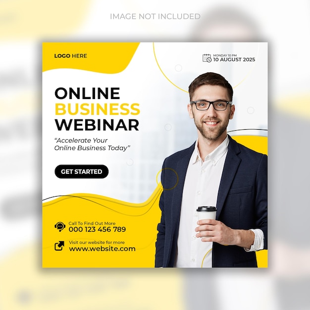 PSD webinar live di marketing digitale e post design sui social media aziendali